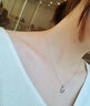法蔻玫瑰偏愛(ài)鉑金項鏈女鉆石鎖骨鏈吊墜氣質(zhì)高級感情人節禮物送女友 輕奢款-藍鋯 曬單實(shí)拍圖