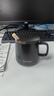 傳旗陶瓷馬克杯帶勺蓋咖啡杯牛奶杯早餐杯辦公杯男女茶杯描金黑400ml 曬單實(shí)拍圖