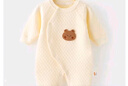 貝瑞加（Babyprints）新生兒連體衣初生男女寶寶秋冬夾棉衣服加厚保暖哈衣柔軟 黃熊59 曬單實(shí)拍圖