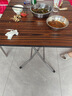 折疊桌家用小戶(hù)型餐桌正方形桌木簡(jiǎn)易飯桌麻將桌吃飯桌子小方桌 棕木紋色80方桌烤漆鐵架 曬單實(shí)拍圖