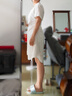 ELLE法式條紋襯衫式連衣裙女2025夏季新款翻領(lǐng)優(yōu)雅通勤休閑長(zhǎng)裙子 米咖 S 曬單實(shí)拍圖