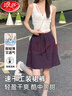浪莎短褲夏季女裙褲2025年新款運動(dòng)速干工裝褲休閑五分褲A字半身裙 桑葚紫【五分裙褲】 L 【推薦111-120斤】 曬單實(shí)拍圖