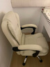 英斯迪爾（INSDEA）家用電腦椅宿舍椅舒適久坐學(xué)生書(shū)桌椅臥室學(xué)習寫(xiě)字靠背椅辦公休閑 米白海綿款+腳踏【按摩功能】 鋼制腳 曬單實(shí)拍圖