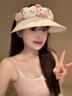 可愛kitty貓空頂防曬帽女夏季登山騎行遮陽帽戶外大帽檐太陽帽子 kt貓5玩偶防曬帽 曬單實拍圖