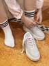 UIWI新款女鞋厚底板鞋高級(jí)感夏季舒適透氣小白鞋亮片增高潮流休閑鞋 亮晶粉U712 38 建議拍大一碼 曬單實(shí)拍圖