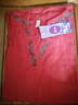 意大利出口尾單剪標(biāo)女V領(lǐng)盤扣亞麻刺繡袍子棉麻連衣裙春 紅色少量現(xiàn)貨 M 建議85-110斤 曬單實拍圖