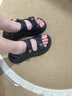 柯妮麗人厚底涼鞋女夏2025新款夏季女士小香風(fēng)松糕鞋魔術(shù)貼夏天配裙子鞋子 米白色 35 曬單實拍圖