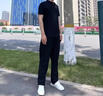 皮爾卡丹（pierre cardin）冰爽涼感POLO衫夏季新款純色商務休閑V領無痕透氣冰絲短袖T恤男 黑色 XL 推薦【130-155斤】 曬單實拍圖