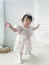 G.DUCKKIDS小黃鴨包屁衣嬰兒衣服夏季周歲禮服裙女寶寶滿月百天公主哈衣薄款 蝴蝶結(jié)桔色+帽子 66cm 尺碼0-3個月6斤-12斤 曬單實拍圖