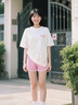 Lee Srtroi2025年新款印花男女款百搭上衣圓領夏季新風尚純棉短袖t恤男女 珍珠白 L 曬單實拍圖
