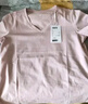 森馬（Semir）短袖t恤女涼感抗菌正肩修身2025夏顯瘦V領(lǐng)白色打底衫109325100002 曬單實(shí)拍圖