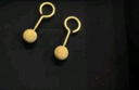 中國黃金（CHINA GOLD）黃金耳釘女足金圓鼓珠磨砂彎鉤耳釘七夕情人節(jié)禮物送女友老婆 足金耳釘金重約1.2g 曬單實(shí)拍圖