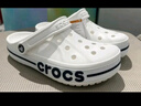卡駱馳crocs洞洞鞋貝雅卡駱班輕便耐磨一腳蹬休閑鞋|205089 黑色/白色-066 39 (240mm) 曬單實(shí)拍圖