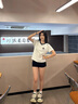 LDBE辣妹V領(lǐng)短袖T恤女夏季2026新款寬松設計感卡通刺繡顯瘦正肩上衣潮 灰色 S 【95斤以?xún)取?曬單實(shí)拍圖