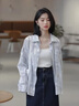 PMOG設(shè)計感小眾很仙的上衣襯衫女士夏薄款2025年新款甜美超仙防曬襯衣 藍色【扎染防曬衣】 L 建議110-120斤 曬單實拍圖