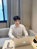 襯衫男長(zhǎng)袖商務(wù)職業(yè)正裝中年寬松純白色襯衣免燙抗皺職裝上班寸衣 白色 XL 曬單實(shí)拍圖