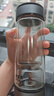 水宜生茶水分離杯鈦杯雙層玻璃杯防燙透明水杯高檔商務(wù)泡茶杯男士便攜 鈦晶版【紳士灰】370ml 曬單實(shí)拍圖