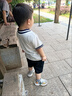 紛資言男童夏裝短褲2024新款洋氣寶寶夏季衣服兒童時髦帥氣休閑五分褲子 米白色 【男童工裝短褲】 90 【可開檔 建議身高85左右】 曬單實(shí)拍圖