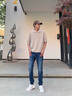 Calvin KleinJeans25春夏男士復(fù)古休閑通勤ck微彈合體楔形錐形牛仔褲4RAB701 UL7-牛仔淺藍(lán) 30 曬單實拍圖