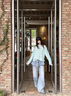 小野七天長袖t恤女防曬罩衫2025夏季新款寬松印花薄款衣學(xué)生打底衫上衣女 藍色 M 曬單實拍圖