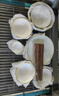松發(fā)瓷器陶瓷餐具碗碟套裝釉下彩整套碗盤筷套裝喬遷彩盒28頭鳳尾草綠 曬單實(shí)拍圖