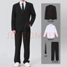 GOKU西裝套裝男休閑西服男大學(xué)生DK制服畢業(yè)禮服正裝 黑色西裝+黑褲子+白襯衫+黑領(lǐng)帶 4XL 體重165-180斤 曬單實(shí)拍圖