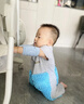 G. DUCKKIDS小黃鴨嬰兒衣服爬行服夏季拖地裝寶寶爬爬服兒童連體衣擦地板防臟 麻灰色短袖9分褲薄 夏 （送護(hù)肘 90cm 90碼（身高75-83厘米，19- 曬單實(shí)拍圖