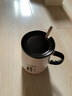 拜杰馬克杯陶瓷咖啡杯禮物水杯牛奶杯早餐杯辦公杯帶勺帶蓋杯子420ml 曬單實拍圖