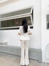 GIOIO短袖西裝外套女夏季薄款2025新品面試正裝職業(yè)闊腿褲西服套裝夏天 杏色西裝+闊腿褲+吊帶(升級款) XL 曬單實拍圖
