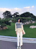 黛芮婷大碼高腰牛仔褲女春秋新款胖妹妹mm顯瘦直筒蘿卜褲梨形身材哈倫褲 米白色 M 建議90-100斤 曬單實(shí)拍圖
