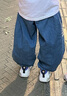 LEVI'S李維斯童裝兒童牛仔褲2025夏季薄款男女童寬松休閑褲 圣得西藍 曬單實(shí)拍圖