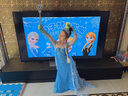G.DUCKKIDS小黃鴨冰雪奇緣愛莎公主裙女童連衣裙夏季兒童艾莎裙子六一表演服 艾莎公主裙 110 尺碼4~5歲【100-110cm】 曬單實拍圖