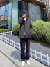 啄木鳥黑色牛仔褲男夏季薄款直筒寬松青少年長褲2025新款男生工裝褲子 黑灰色  薄款 XL 適合(135斤-155斤) 曬單實拍圖