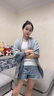 啄木鳥空調(diào)房披肩外搭絲巾女2025新款格子圍巾搭配襯衫大方巾辦公室百搭 文藝藍黑小格子 130卷邊方巾 曬單實拍圖