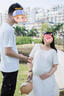 貞喜氣 孕婦連衣裙夏季2025新款時(shí)尚方領(lǐng)寬松大碼薄款短袖中長(cháng)款裙子女 杏色 XL碼（建議120-140斤） 曬單實(shí)拍圖