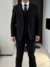 皮爾卡丹（pierre cardin）高檔輕奢西服套裝男士商務(wù)塔士多禮服新郎結(jié)婚西裝主持人宴會(huì)正裝 【三件套】青果領(lǐng)+7件壕禮 2XL 50碼 曬單實(shí)拍圖