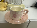 鯨曦陶瓷咖啡杯碟套裝高顏值早餐杯家用下午茶生日禮物教師節慶伴手禮 蝴蝶蘭粉色咖啡杯碟【禮盒裝】 曬單實(shí)拍圖