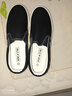 特豪川（TEHAOCHUAN）ins夏季新款男士帆布鞋情侶款一腳蹬平底透氣軟底糖果色休閑板鞋 黑色 41 曬單實(shí)拍圖