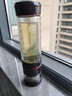 宜加美（YIJIAMEI）玻璃茶水分離雙層玻璃杯泡茶水杯子大容量便攜帶蓋過濾水杯 B821 摩卡棕 530ML  直徑7CM 曬單實拍圖