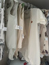 OAK FAMILY新品新生嬰兒衣服兒童棉平紋短袖初生兒寶寶休閑連體衣夏 奶白 66cm 曬單實(shí)拍圖