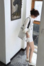 圖維奇 TUVIC品牌小白鞋女2025新款牛皮軟底運動休閑鞋女板鞋百搭阿甘德訓鞋子 象牙白色 36 曬單實拍圖