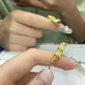 中國黃金（CHINA GOLD）足金竹節吊墜女款和田玉金鑲玉項鏈掛墜七夕情人節生日禮物送女友 【京速達】金鑲玉竹節吊墜【贈925銀鏈】約0.9g 曬單實(shí)拍圖