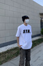 STA2025新款國潮美式幻影復(fù)古高街短袖t恤男重磅寬松純棉夏季體恤女 白色 XL 曬單實拍圖