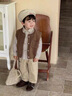 G.DUCKKIDS小黃鴨童裝兒童裝男童套裝春秋1-3歲小孩子衣服小熊毛衣三件套潮 咖啡色 cm 80 曬單實(shí)拍圖