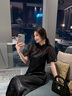 羅蒙韓系時尚純色西裝套裝女2025春秋新款復(fù)古雙排扣西裝闊腿褲兩件套 灰色 XL （135-150斤） 曬單實拍圖