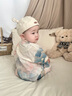 G.DUCKKIDS嬰兒衣服夏季薄款冰絲新生兒連體衣中國風寶寶周歲禮服嬰幼兒漢服 藍色 90cm 90尺碼1~2歲【 80-】 曬單實拍圖