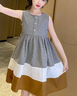 G.DUCKKIDS女童夏季森系套裝2025新款薄款6-12歲小女孩時(shí)尚格子裙 黑白 110 cm 曬單實(shí)拍圖