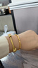 中國黃金（CHINA GOLD）小方糖黃金手鏈女士足金手串轉(zhuǎn)運珠首飾七夕情人節(jié)禮物送女友老婆 【今/次日達】小方糖手串約2.2g【玫瑰禮盒】 曬單實拍圖