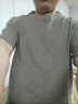 季言竹節(jié)棉高端t恤男士短袖 夏季圓領美式休閑插肩半袖運動打底衫潮男 灰色 XL 曬單實拍圖