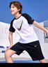 NIKE 3BRAND 耐克男女童純棉短袖T恤+短褲2件套夏季拼色兒童短袖套裝 正黑色 160 /76 【建議身高152-158cm】 曬單實拍圖